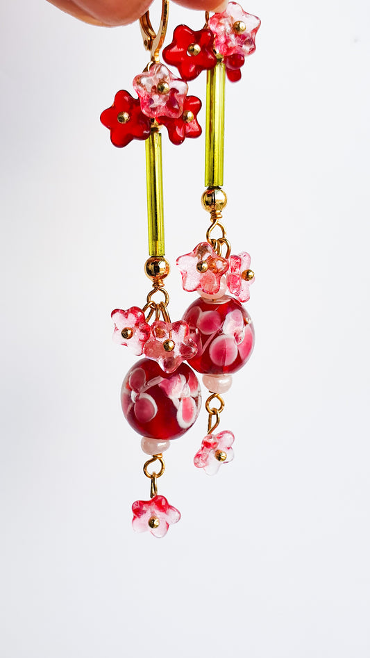 "Effloresce" upcycled earrings