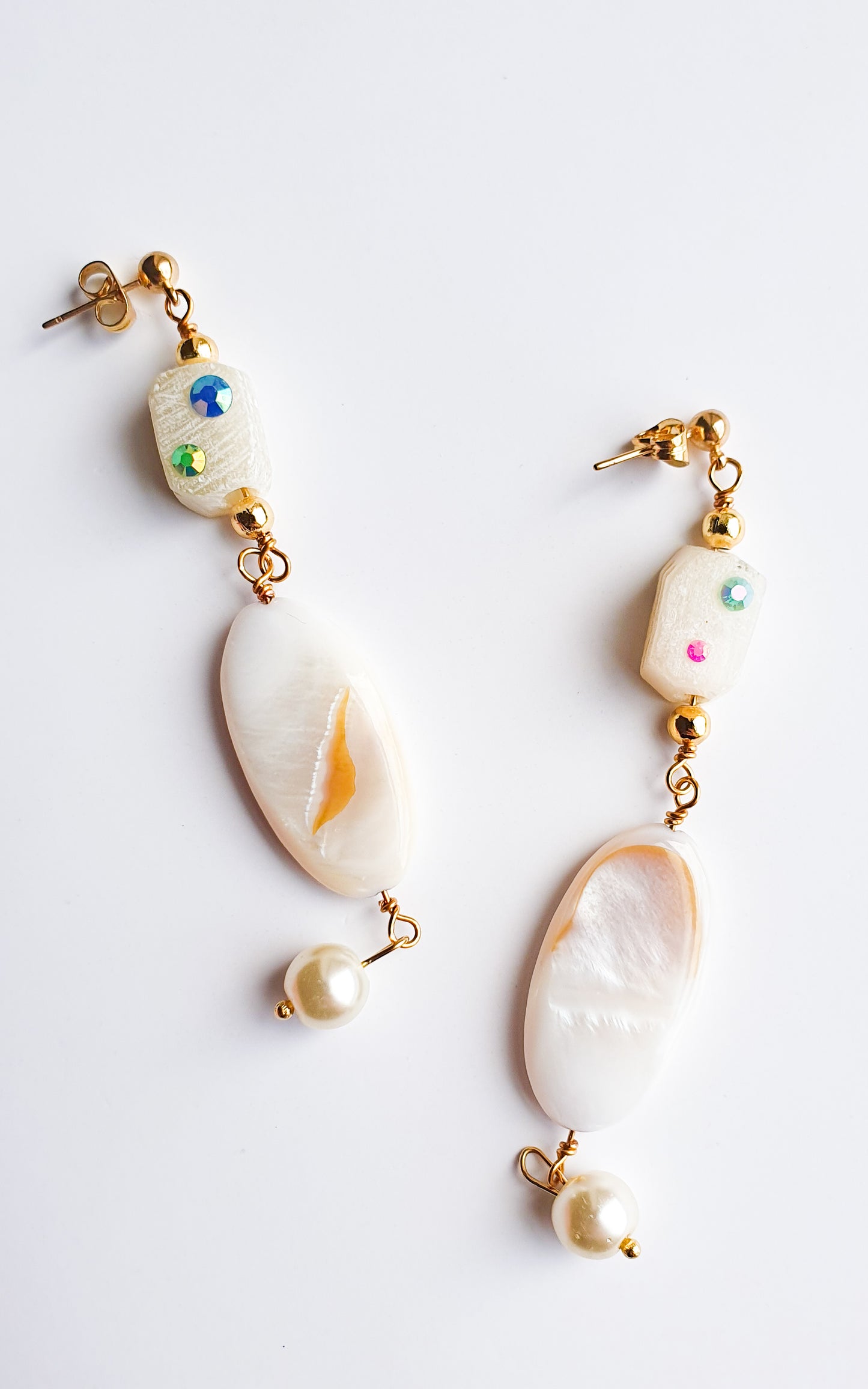 "By the seaside" upcycled earrings