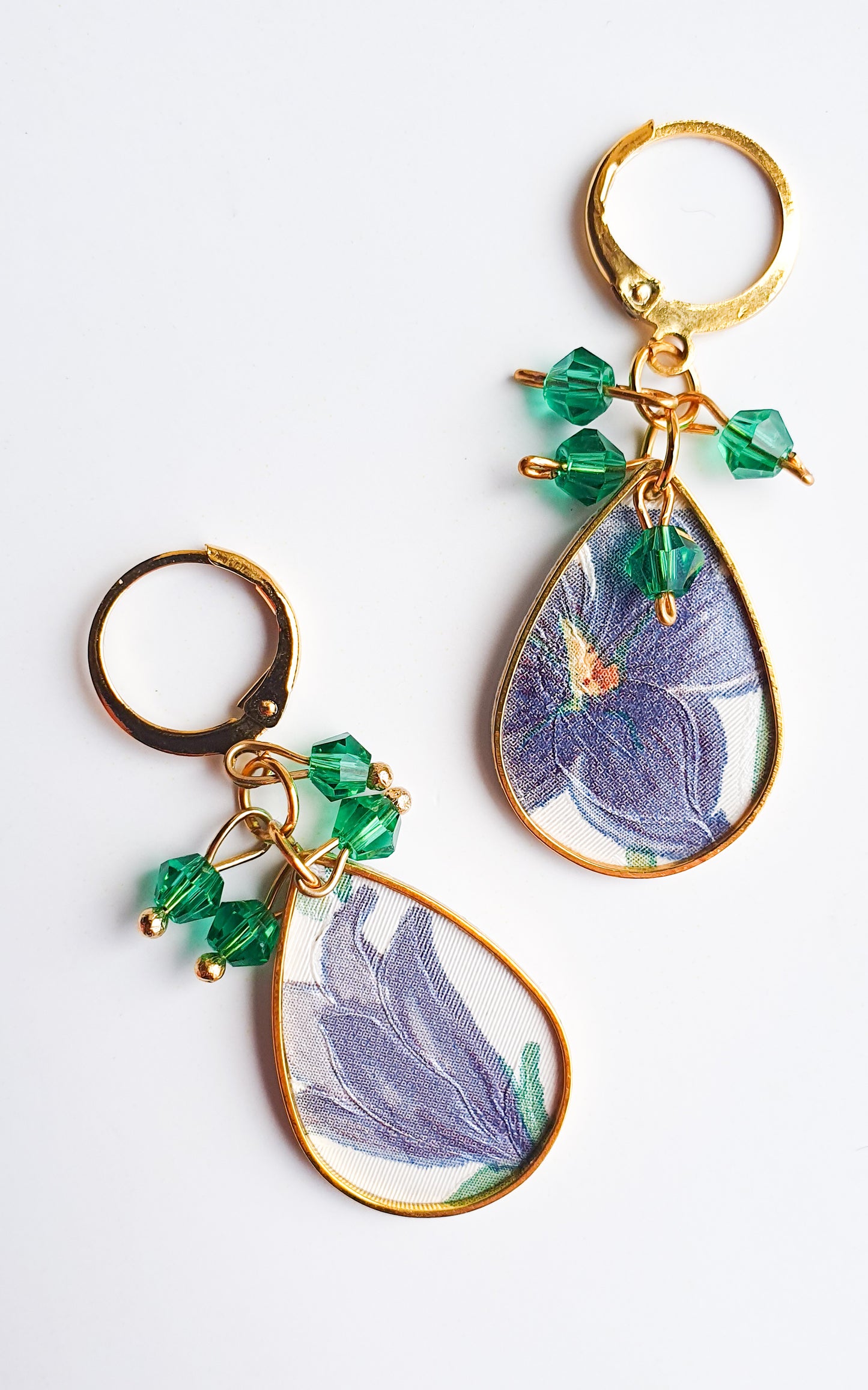 "Bluebell" vintage wallpaper earrings