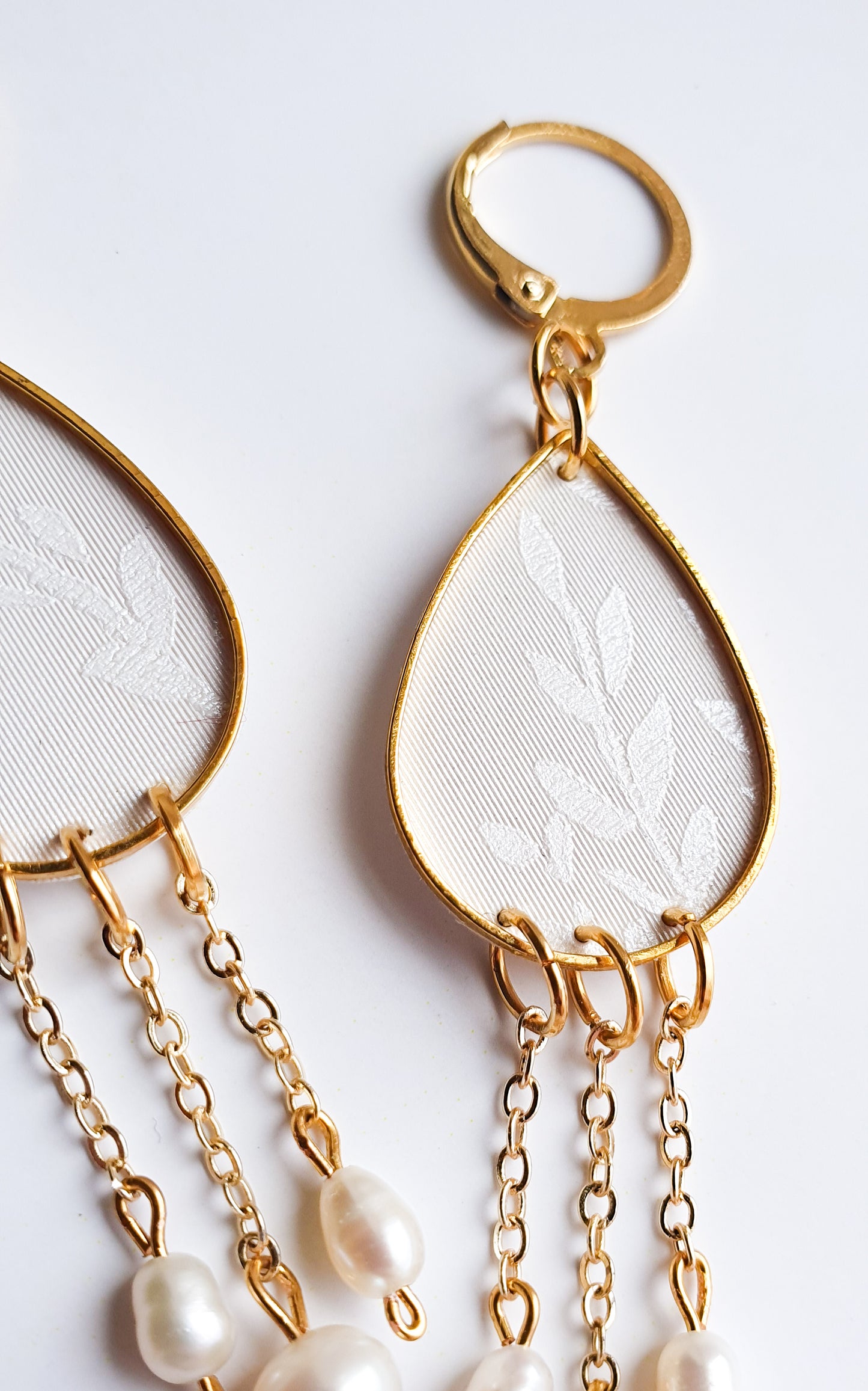 "Moonflower" vintage wallpaper earrings