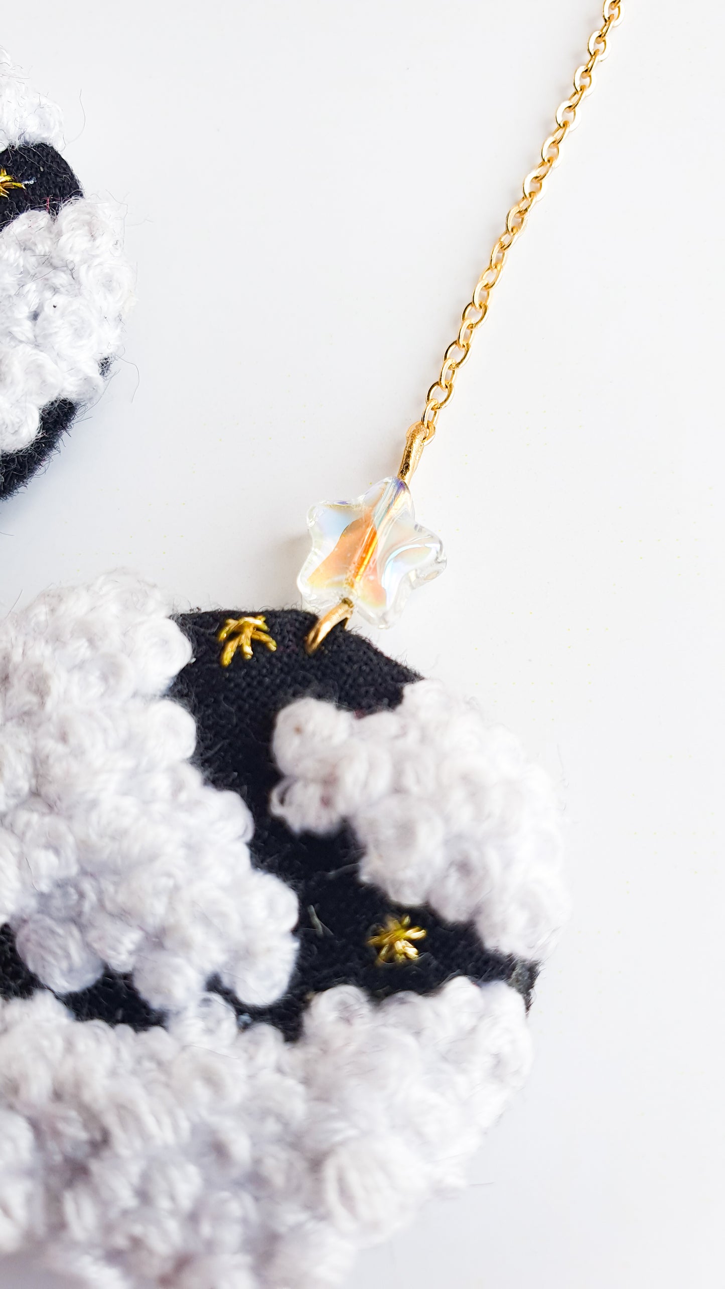 "Shooting star" embroidered earrings